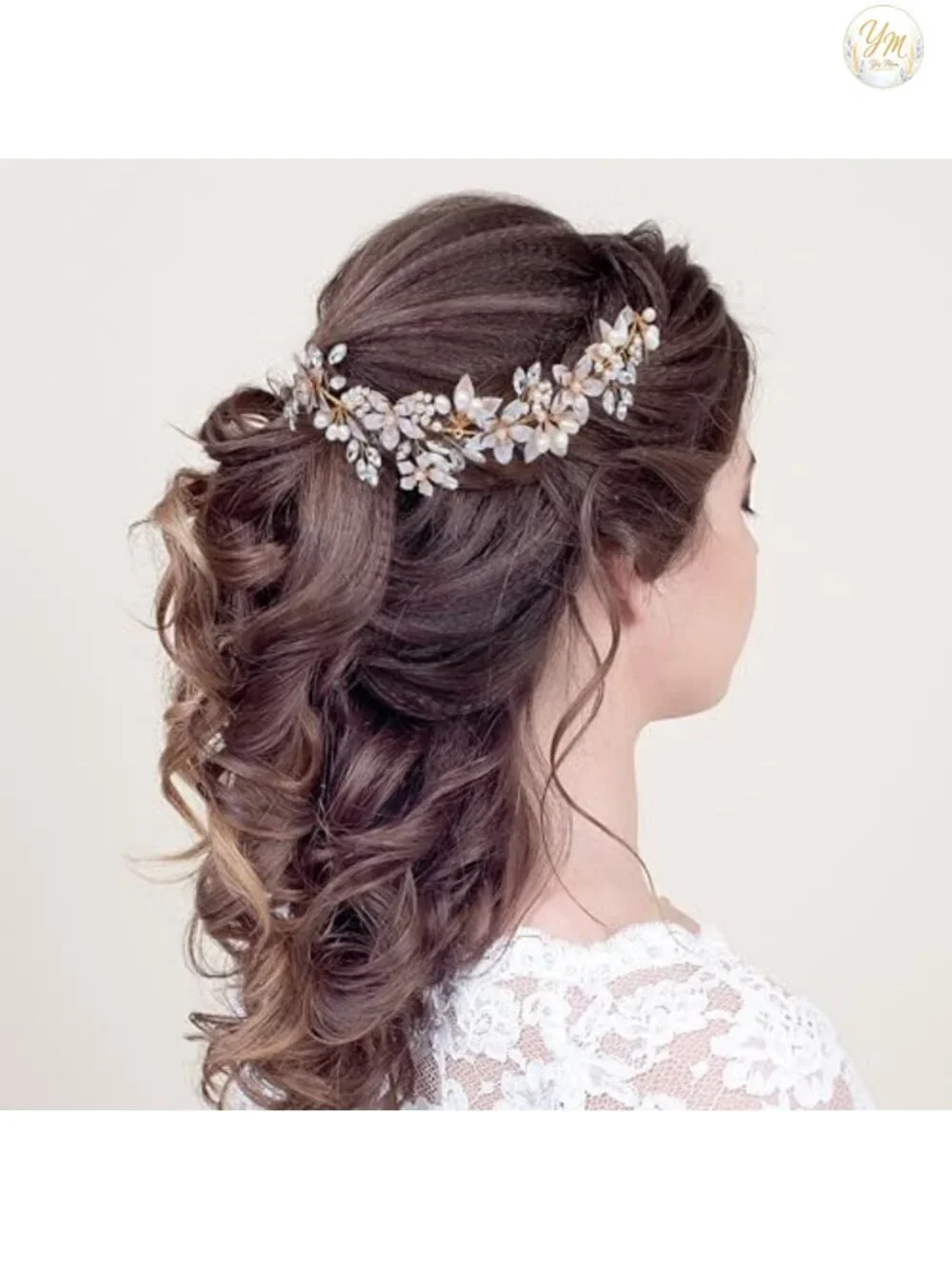 Bridal Headband with Freshwater Pearls & Crystals Hair Accessory